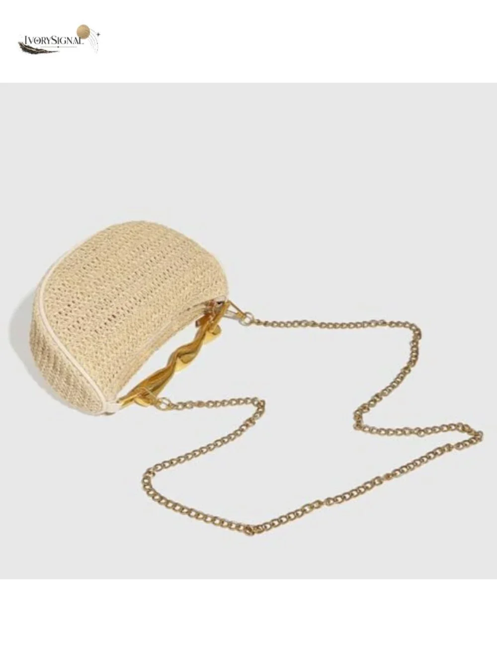Handmade Straw Crossbody Bag Women Summer Beach Woven Shoulder Purse with 2